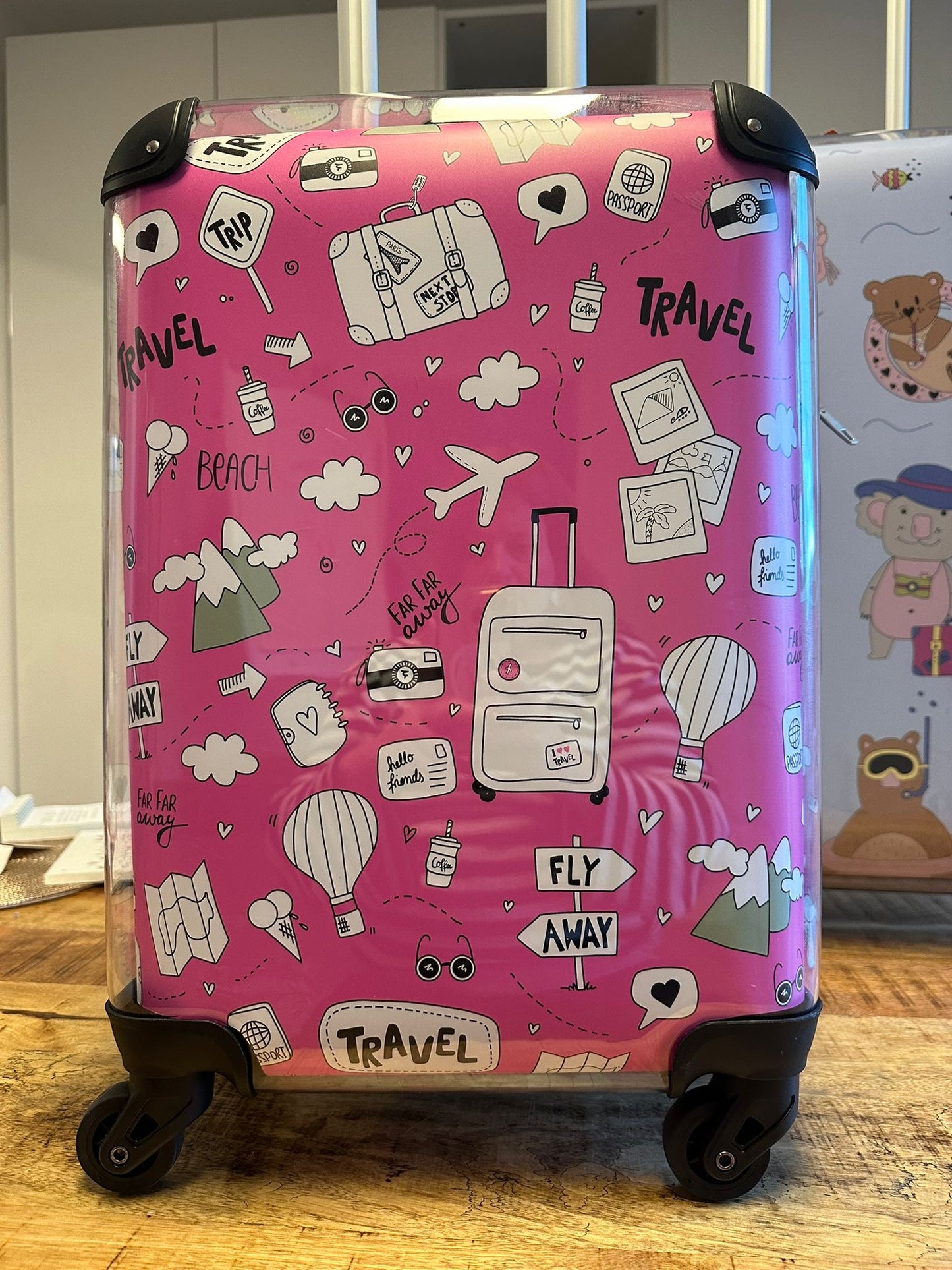 Koffer Design pink (für Trolley-Koffer)